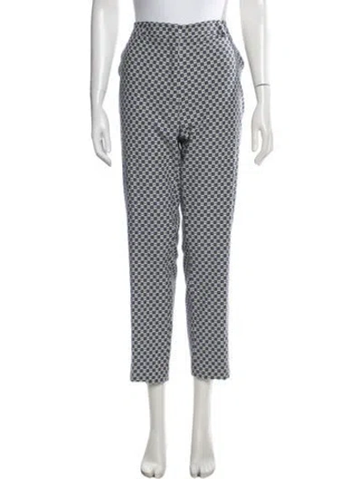 Pre-owned Weekend Max Mara Patterned Straight Leg Pants In Blue
