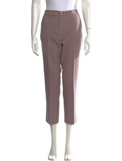 Pre-owned Weekend Max Mara Patterned Straight Leg Pants In Pink