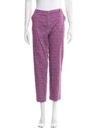 Pre-owned Weekend Max Mara Patterned Straight Leg Pants In Purple