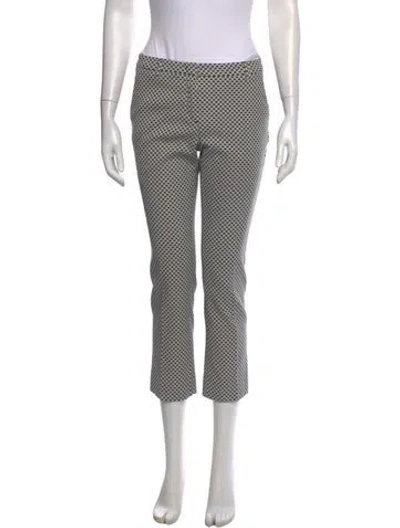 Pre-owned Weekend Max Mara Patterned Straight Leg Pants In White