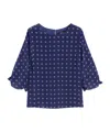 Weekend Max Mara Silk Floral Print Blouse In Blue