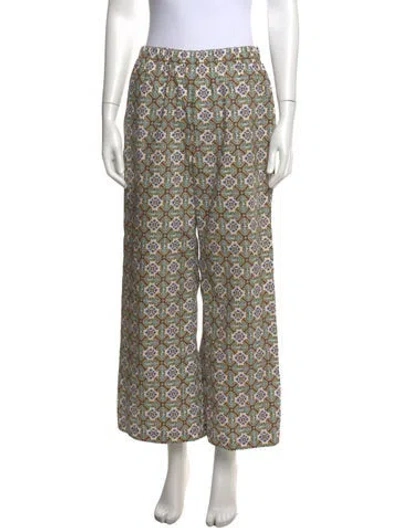 Pre-owned Weekend Max Mara Patterned Wide Leg Pants In Multicolor