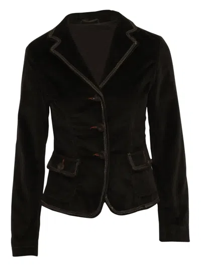 Pre-owned Weekend Max Mara Peak-lapel Corduroy Jacket In Brown