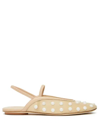 Weekend Max Mara Pearl-embellished Slingback Flats