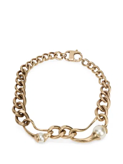 Weekend Max Mara Pearl-embellished Necklace In Gold