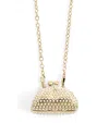 Weekend Max Mara Pearlised Pastaccino Bag Pendant Necklace In Gold