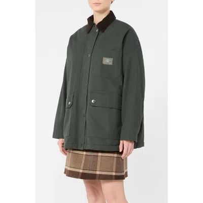 Weekend Max Mara Pecora Cotton Utility Coat In Green