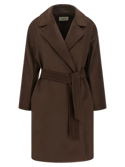 Weekend Max Mara Pedale Belted Coat In Brown