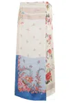 Weekend Max Mara Omens Peggi Floral-print Silk Midi Skirt Ivory In Avorio