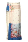 Weekend Max Mara Peggi Printed Silk Wrap Skirt In Ivory