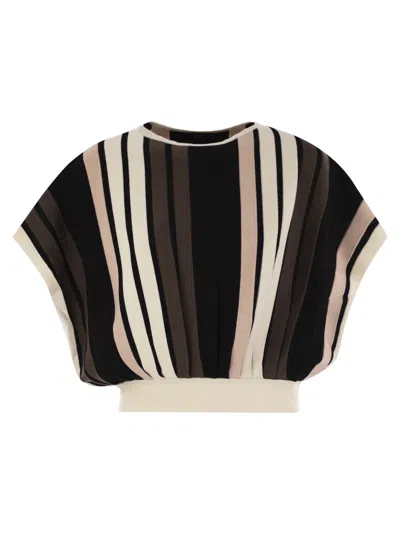 Weekend Max Mara Pegola Stretch Viscose Pleated Jersey In Black