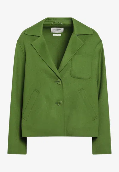 Weekend Max Mara Pelota Cropped Jacket In Green