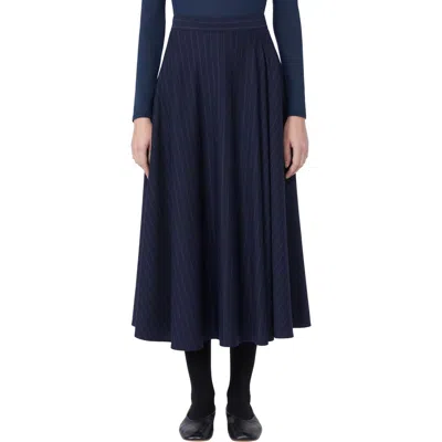 Weekend Max Mara Pelota Stripe Jersey Midi Skirt In Blue