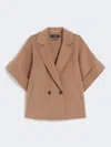 Weekend Max Mara Double-breasted Short Sleeve Coat With Notched Lapels In Pink