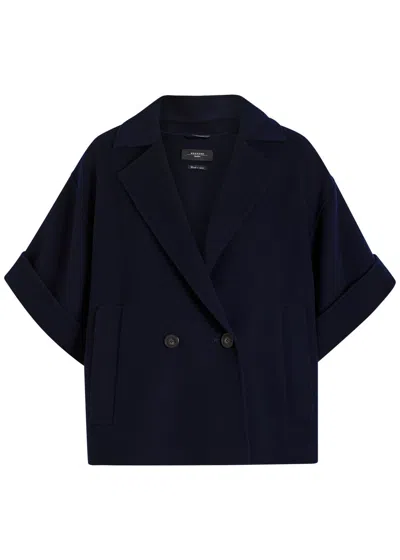 Weekend Max Mara Pera Double-breasted Wool Coat In Blue