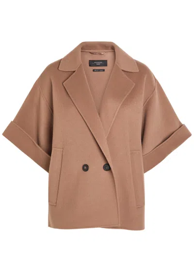 Weekend Max Mara Pera Double-breasted Wool Coat In Brown