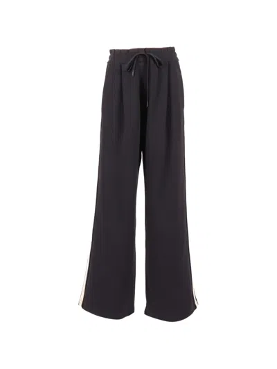 Weekend Max Mara Perdoni Drawstring Stripe Trousers In Black