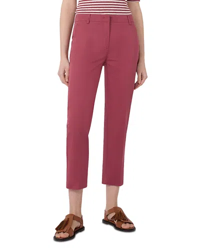 Weekend Max Mara Petite Wkdcecco Cropped Trousers In Burgundy