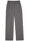 Weekend Max Mara Petra Straight-leg Woven Trousers In Gray