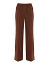 Weekend Max Mara Petra Trousers In Technical Wool Gabardine In Brown
