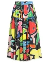 Weekend Max Mara Phantasie By Arthur Arbesser X  Woman Midi Skirt Black Size 8 Cotto In Multi