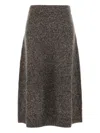 Weekend Max Mara Virgin Wool Knitted Midi Skirt In Grey