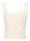 Weekend Max Mara Pilade Square-neck Ribbed Top In White