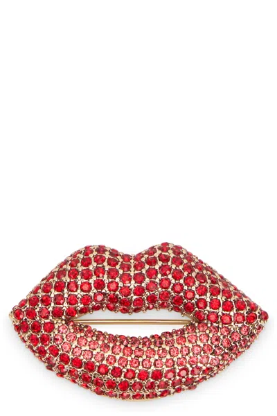 Weekend Max Mara Pin In The Shape Of Lips In Red