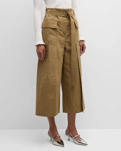 WEEKEND MAX MARA PINIDE HIGH-RISE WIDE-LEG COTTON-LINEN PANTS