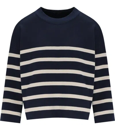 WEEKEND MAX MARA WEEKEND MAX MARA PINIDE NAVY BLUE CROPPED PULLOVER