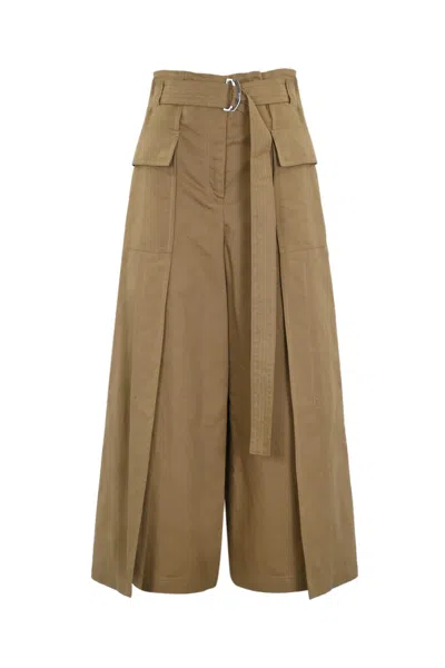 Weekend Max Mara Pinide Trousers In Linen And Cotton In Safari