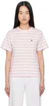 Weekend Max Mara Pink & White Satrapo T-shirt In 012 Pink