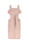 Weekend Max Mara Cotton Dress Belted Waist In Rosa