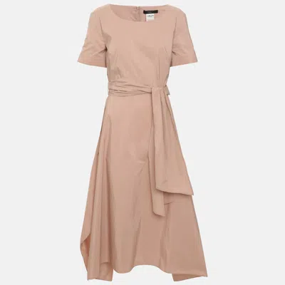 Pre-owned Weekend Max Mara Pink Cotton Blend Mia Midi Dress M