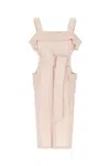 Weekend Max Mara Cotton Dress Belted Waist In Neutral