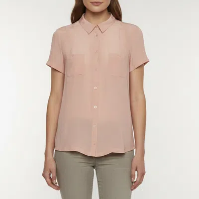 Pre-owned Weekend Max Mara Pink Crepe And Jersey Button Up Top L