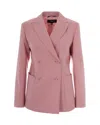 Weekend Max Mara Double-breasted Virgin Wool Blazer In Pink