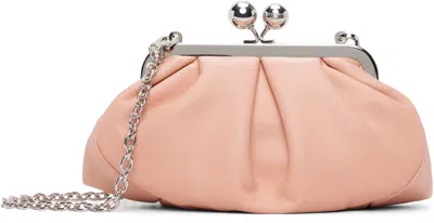 Weekend Max Mara Small Pasticcino Kisslock Ruched Clutch Bag In Pink
