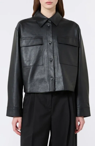 Weekend Max Mara Piovra Leather Jacket In Black