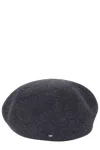Weekend Max Mara Logo-detail Wool Beret In Gray