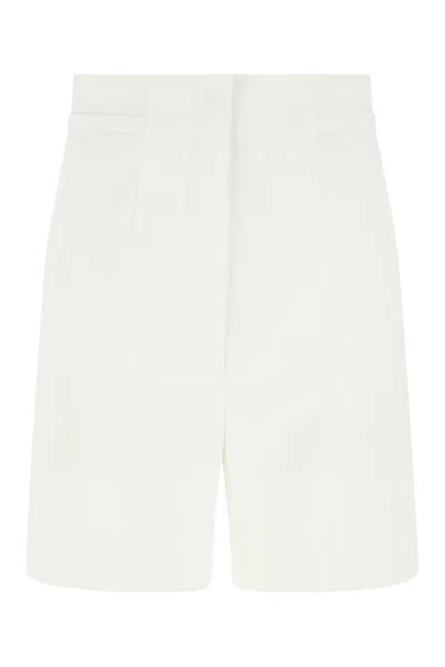 Weekend Max Mara Placido High-rise Bermuda Shorts In White