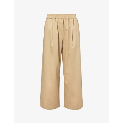 Weekend Max Mara Womens Colonial Placido Wide-leg Mid-rise Cotton Trousers