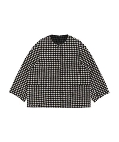 Weekend Max Mara Plaid Double-sided Short Coat In Black