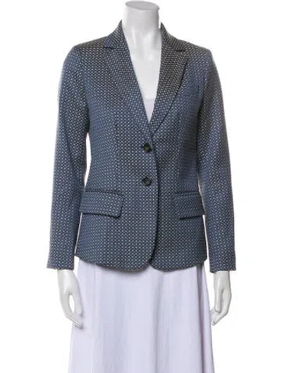 Pre-owned Weekend Max Mara Plaid Print Blazer In Blue