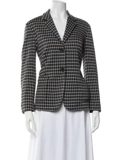 Pre-owned Weekend Max Mara Plaid Print Blazer In Blue