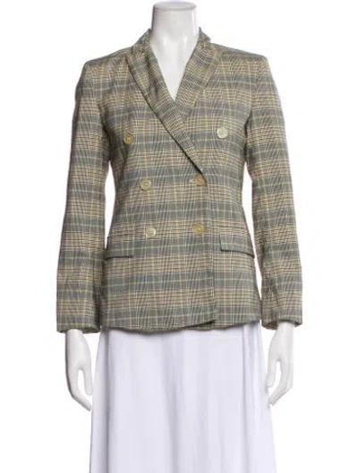 Pre-owned Weekend Max Mara Plaid Print Blazer In Multi