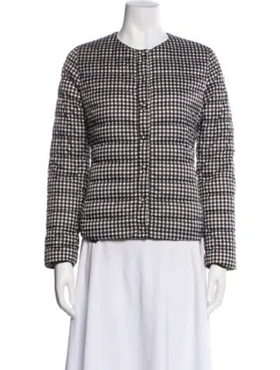 Pre-owned Weekend Max Mara Plaid Print Bomber Jacket In Blue