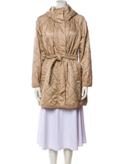 Pre-owned Weekend Max Mara Plaid Print Faux Fur Coat In Neutral