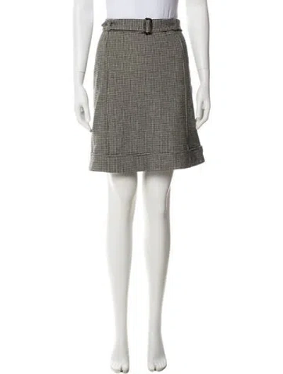 Pre-owned Weekend Max Mara Plaid Print Knee-length Skirt In Black