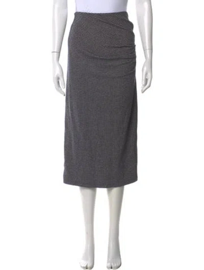 Pre-owned Weekend Max Mara Plaid Print Midi Length Skirt In Blue